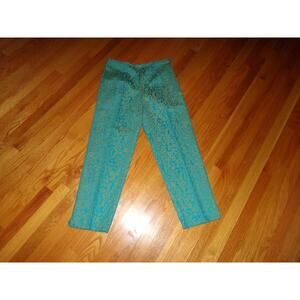 Vintage Susan‎ Bristol green stretch cotton pants 12 EUC side zip
